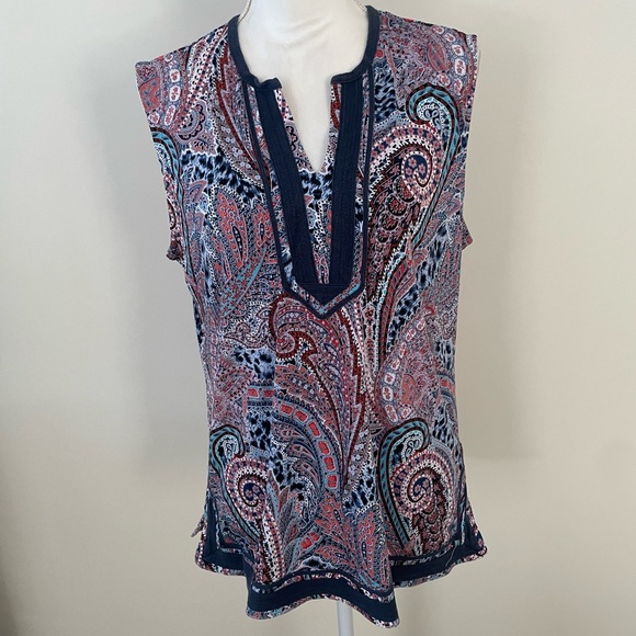 Peck & Peck Tops - Peck & Peck Multicolor Paisley Sleeveless Top